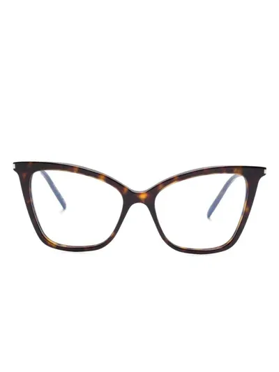 Saint Laurent Cat Eye-frame Glasses In Brown