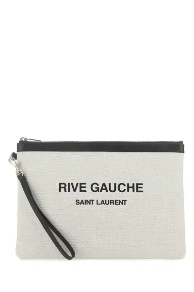 Saint Laurent Clutch In Beige O Tan