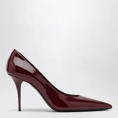 Saint Laurent Norma Glossy Leather Pumps In Red