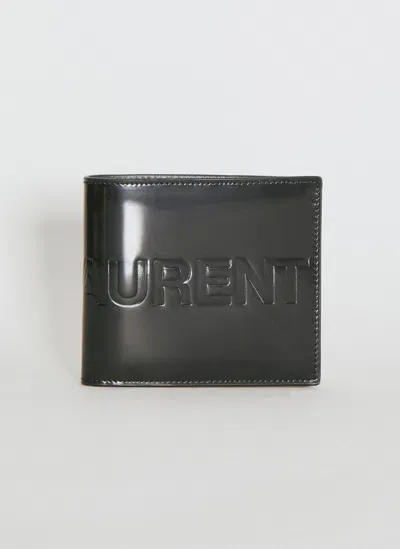 Saint Laurent Debossed Logo East/west Wallet In Black