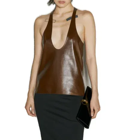 Saint Laurent Deep U In Brown