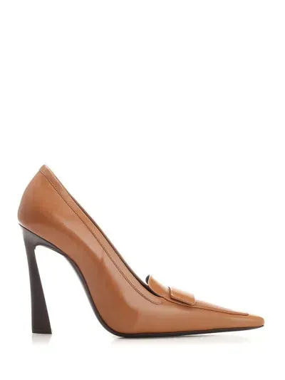 Saint Laurent D'orsay Pointed Toe Pumps In Brown