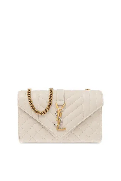 Saint Laurent Envelope Small Shoulder Bag In White