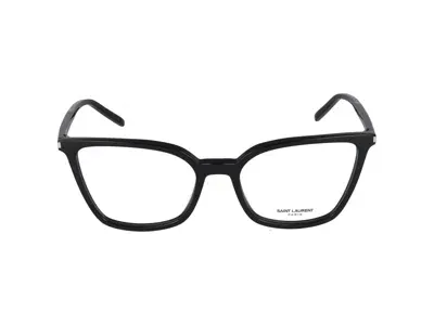 Saint Laurent Eyeglasses In Black Black Transparent