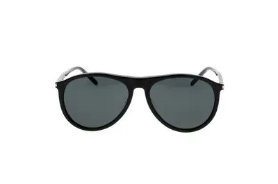 Saint Laurent Eyewear Aviator Frame Sunglasses In Black