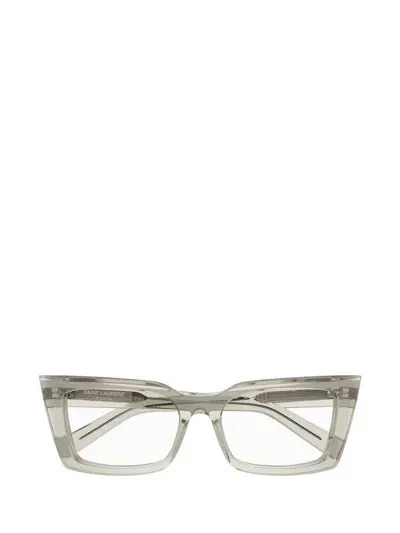 Saint Laurent Eyewear Eyeglasses In Beige