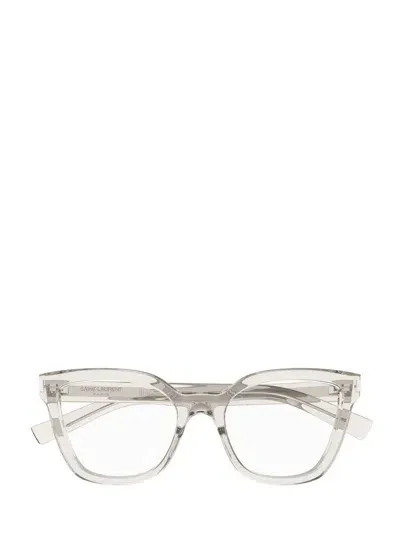 Saint Laurent Eyewear Eyeglasses In Beige