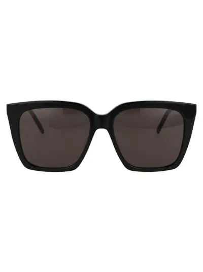 Saint Laurent Eyewear Sunglasses In 001 Black Silver Black