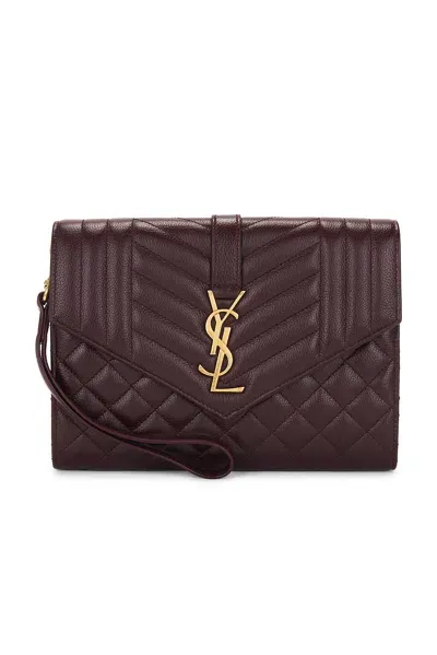 Saint Laurent Flap Pouch In Lava Falls