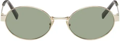 Saint Laurent Gold Sl 692 Sunglasses In 003 Gold