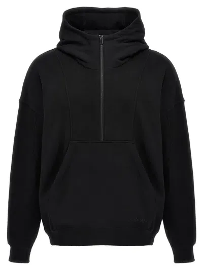 Saint Laurent Half Zip Hoodie In Black