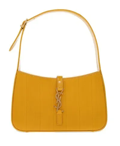 Saint Laurent Le 5 À 7 Logo Plaque Shoulder Bag In Yellow