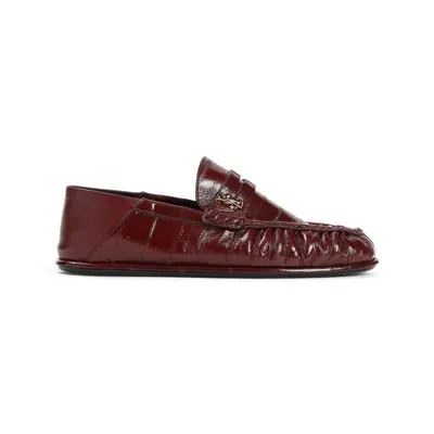 Saint Laurent Loafers In Burgundy