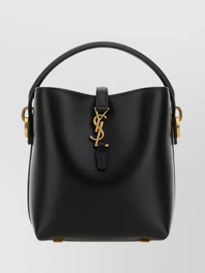 Saint Laurent Le Small 37 Handbag With Gold Hardware And Top Handle In Black