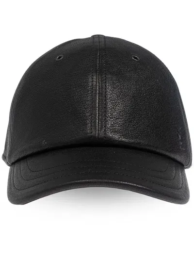 Saint Laurent Leather Cap In Black