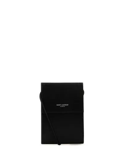 Saint Laurent Logo-stamp Mini Bag In Black