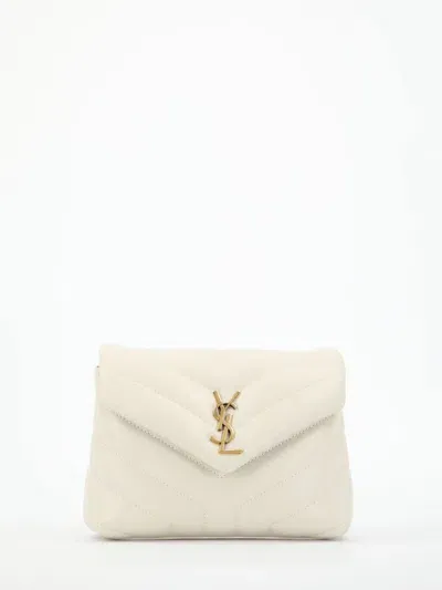 Saint Laurent Loulou Toy Crossbody Bag In Beige