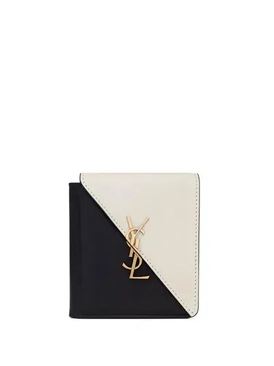 Saint Laurent Jamie Folded Wallet In Nero Crema