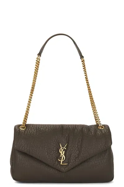 Saint Laurent Calypso Medium Padded Leather Shoulder Bag In Light Musk