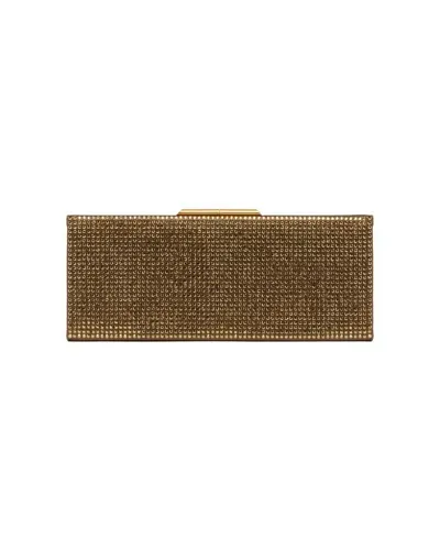 Saint Laurent Midnight Embellished Small Clutch Bag In Gold