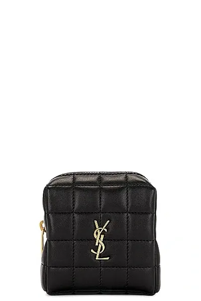 Saint Laurent Mini Square Pouch In Noir