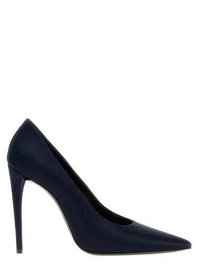 Saint Laurent Monceau Fabric Classic Pumps In Blue