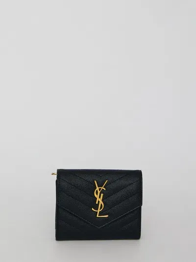 Saint Laurent Monogram Wallet In Black