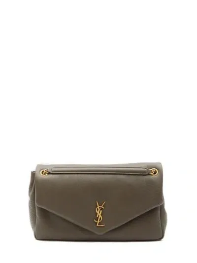 Saint Laurent Large Calypso Leather Shoulder Bag In Green