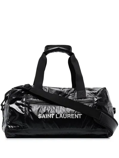 Saint Laurent Nuxx Nylon Duffle Bag In Black