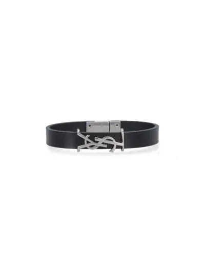 Saint Laurent 'opyum' Bracelet In Black  