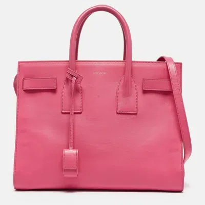 Pre-owned Saint Laurent Pink Leather Small Classic Sac De Jour Tote