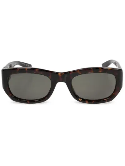 Saint Laurent Rectangle-frame Sunglasses In Brown