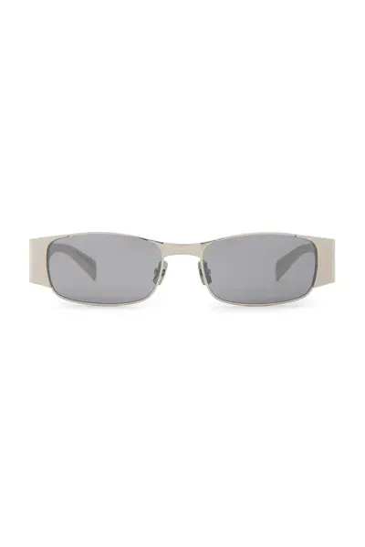 Saint Laurent Rectangle Sunglasses In Silver