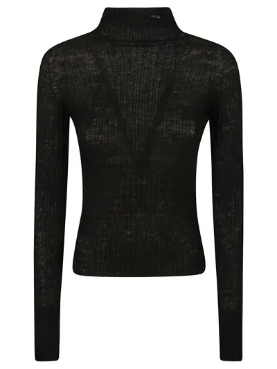 Saint Laurent Ribbed Sweater In Black