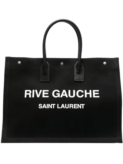 Saint Laurent Rive Gauche Large Tote Bag In Black