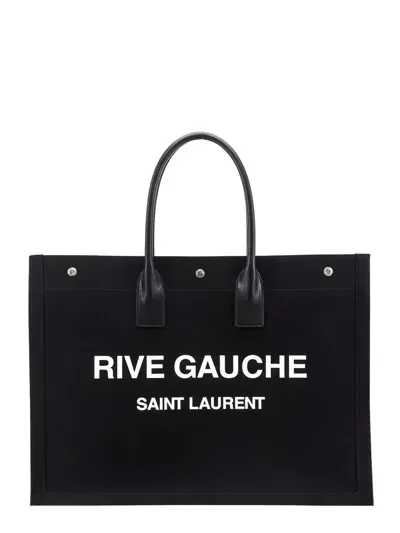 Saint Laurent Rive Gauche Shoulder Bag In Nero/bianco/nero/ner