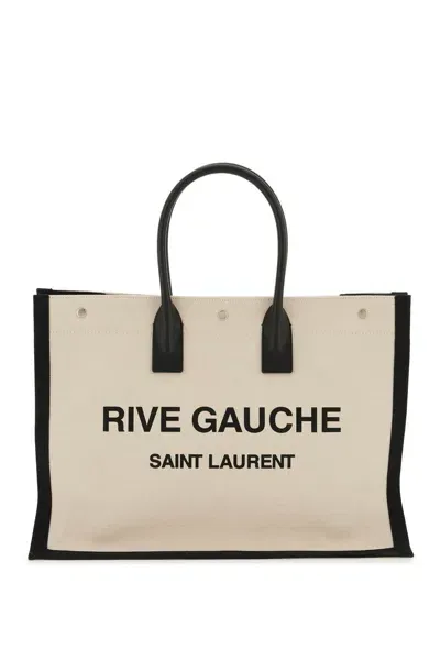 Saint Laurent Rive Gauche Tote Bag In Neutral