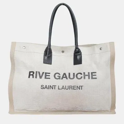 Pre-owned Saint Laurent Rive Gauche Tote Bag In Beige