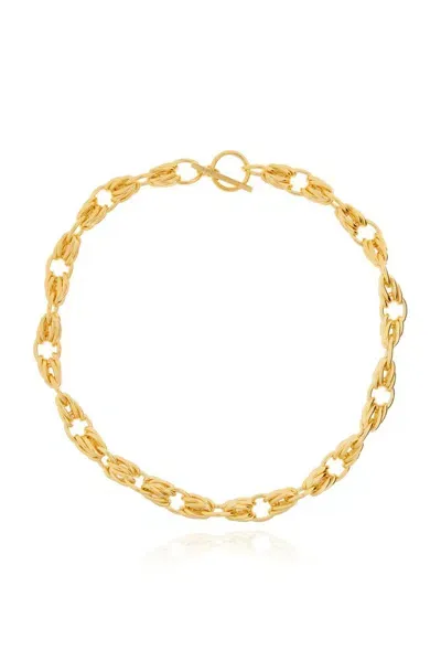 Saint Laurent Rope Chain Necklace In Gold