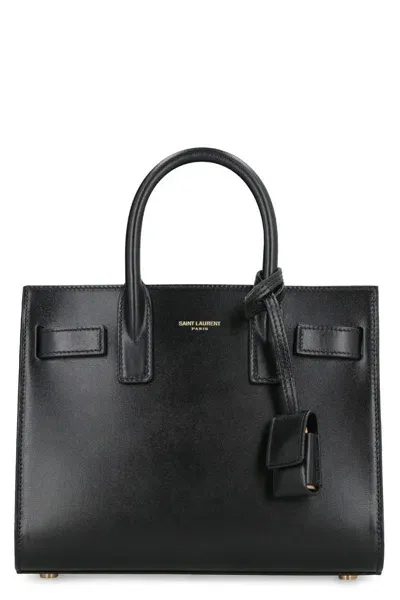 Saint Laurent Nano Sac De Jour Leather Top Handle Bag In Black