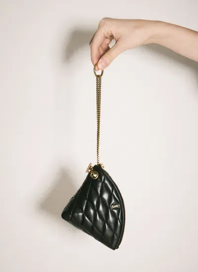 Saint Laurent Sade Triangle Coin Purse In Black