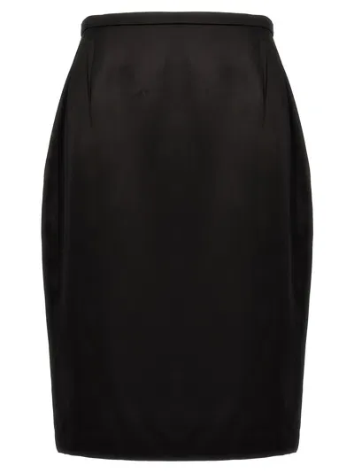 Saint Laurent Satin Skirt Skirts In Black