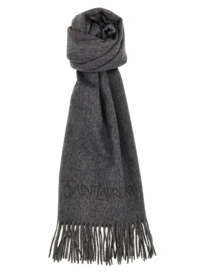 Saint Laurent Scarf In Gray