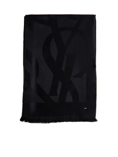 Saint Laurent Scarfs In Black