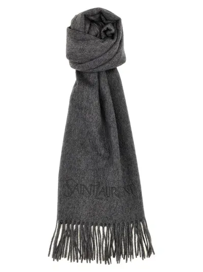 Saint Laurent Scarves, Foulards In Gray