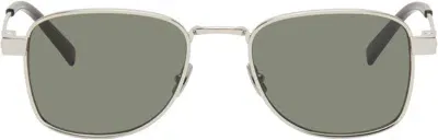 Saint Laurent Silver Sl 741 Sunglasses In Silver-silver-grey