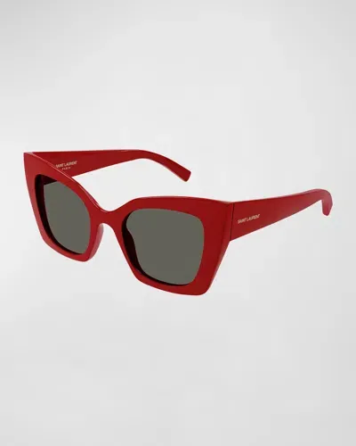 Saint Laurent Sl 552 Fashion Show Bio Nylon Cat-eye Sunglasses In Red