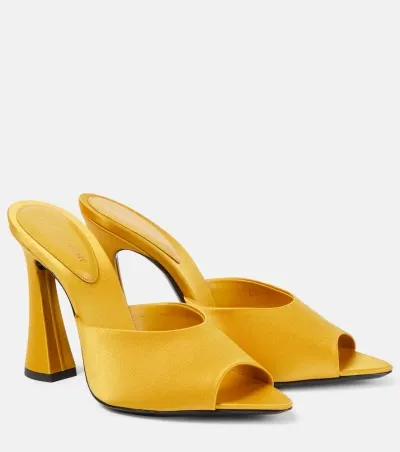 Saint Laurent Suite Heeled Mules In Ocre