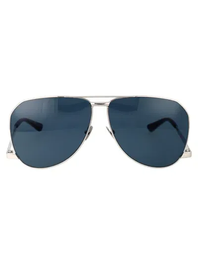 Saint Laurent Eyewear Sunglasses In 003 Silver Silver Blue