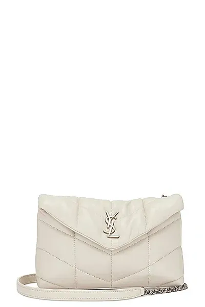 Saint Laurent Loulou Small Leather Shoulder Bag In Cream